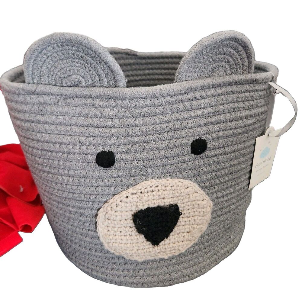 Bear Basket Cloud Island Target For Kids Room Baby Nursery Woodland NWT